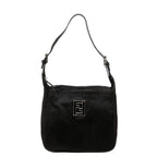 Fendi FF Logo Bag Black Calf Hair Leather