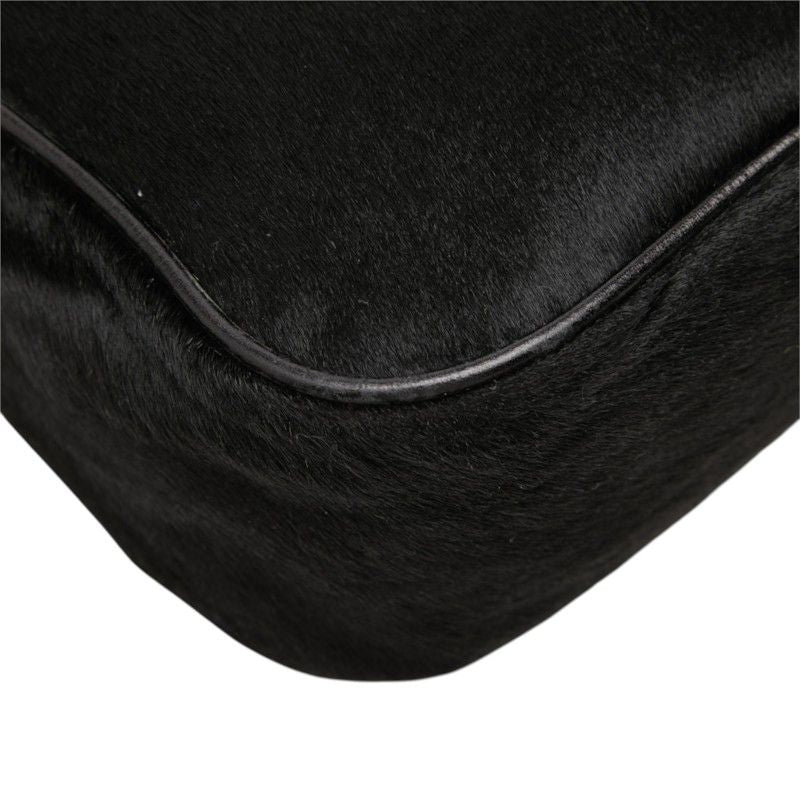 Fendi FF Logo Bag Black Calf Hair Leather — view 5