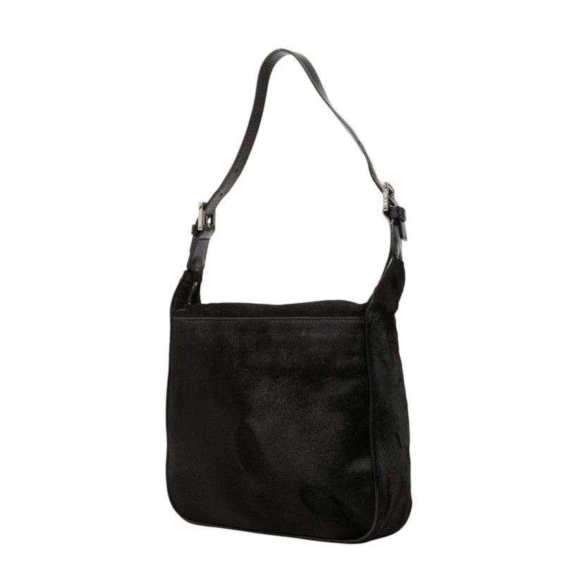 Fendi FF Logo Bag Black Calf Hair Leather — view 2