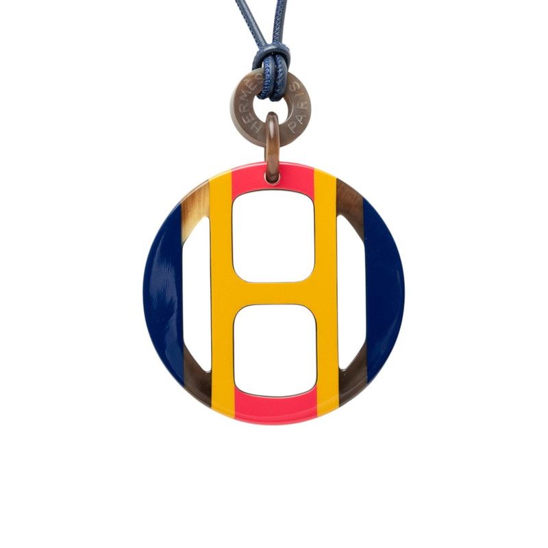 Hermes H Equipe Necklace Multicolor Buffalo Horn
