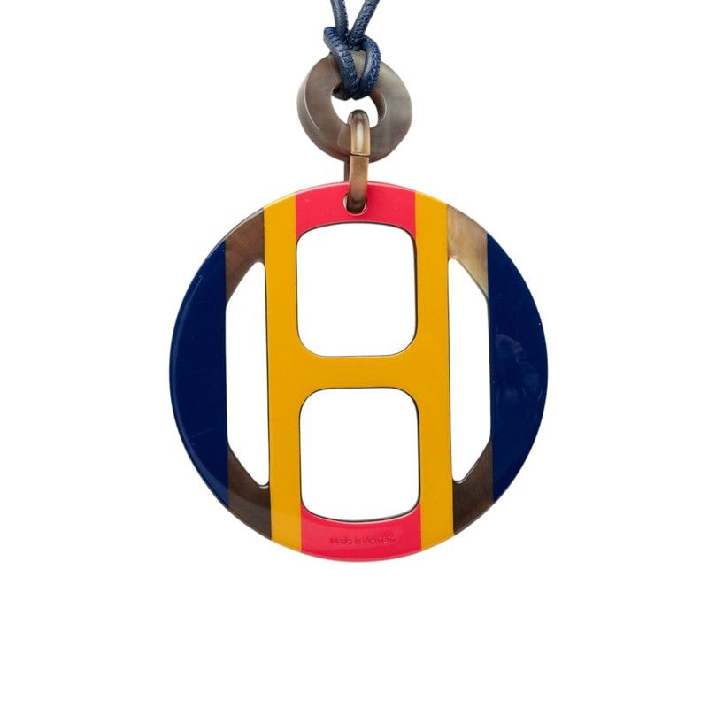 Hermes H Equipe Necklace Multicolor Buffalo Horn — view 2