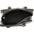 Saint Laurent Logo Croco Embossed Handbag Black Leather — view 8
