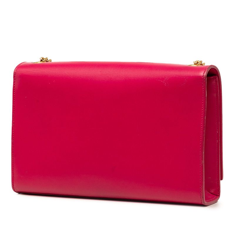 Saint Laurent YSL Logo Kate Crossbody Chain Shoulder Bag Pink Leather — view 2