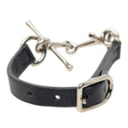 Hermes Mall Bracelet T2 Silver Black Metal Leather — view 3
