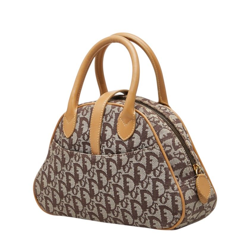 Dior Trotter Double Saddle Handbag Beige Canvas Leather — view 2