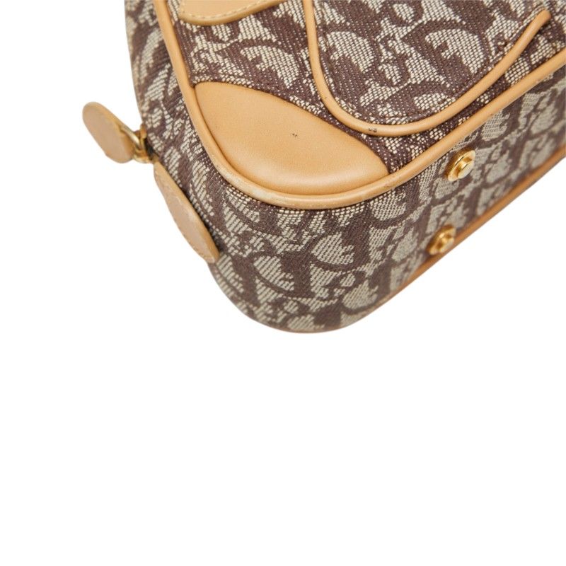 Dior Trotter Double Saddle Handbag Beige Canvas Leather — view 5