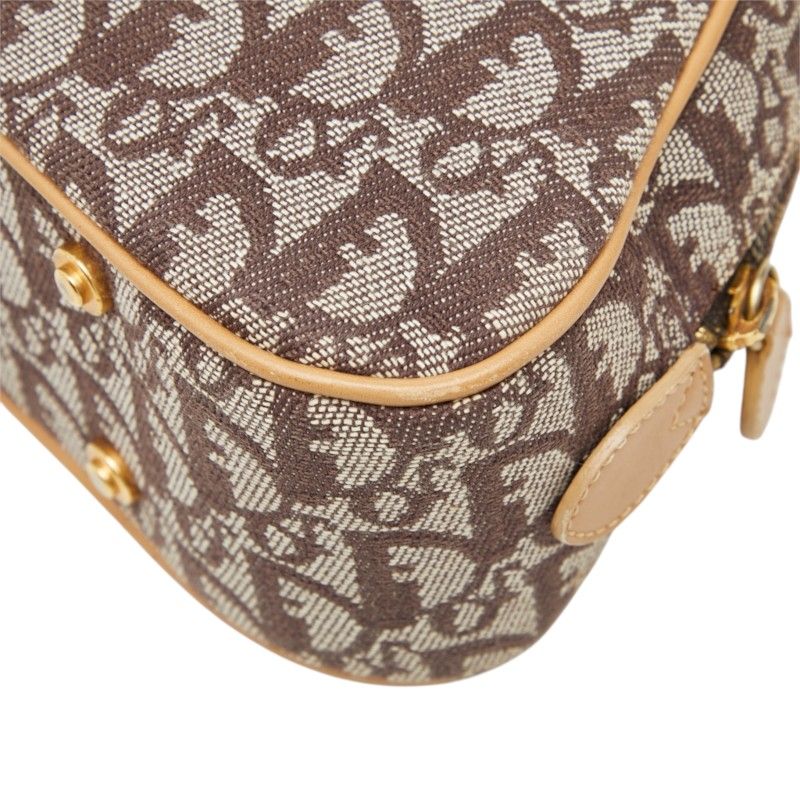 Dior Trotter Double Saddle Handbag Beige Canvas Leather — view 6