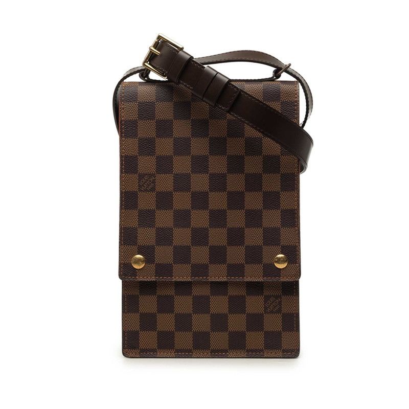 Louis Vuitton Damier Portobello Crossbody Shoulder Bag Brown Leather