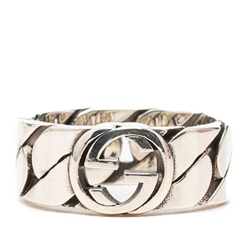 Gucci Interlocking G Chain Ring Silver