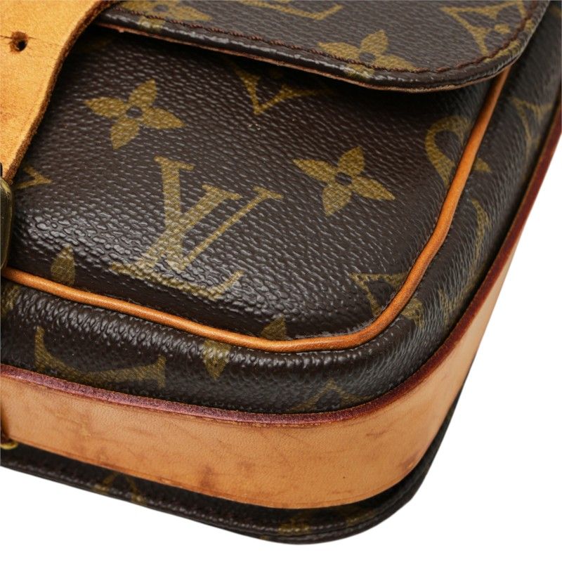 Louis Vuitton Monogram Mini Cartouchiere Crossbody Shoulder Bag Brown Leather — view 4