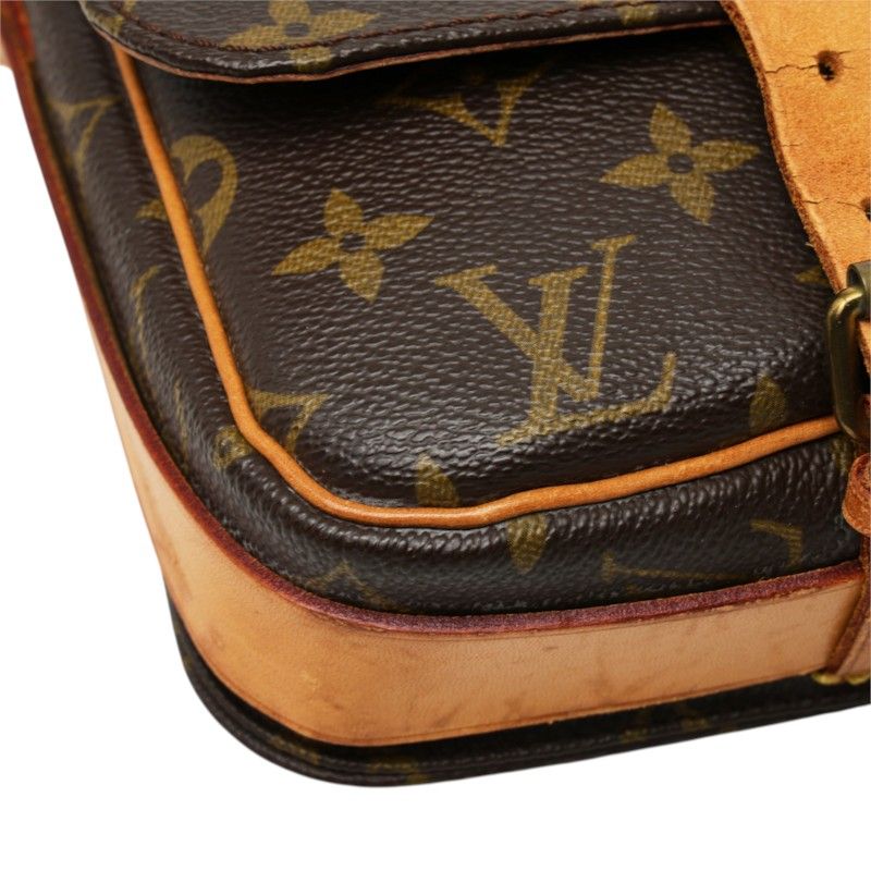 Louis Vuitton Monogram Mini Cartouchiere Crossbody Shoulder Bag Brown Leather — view 5