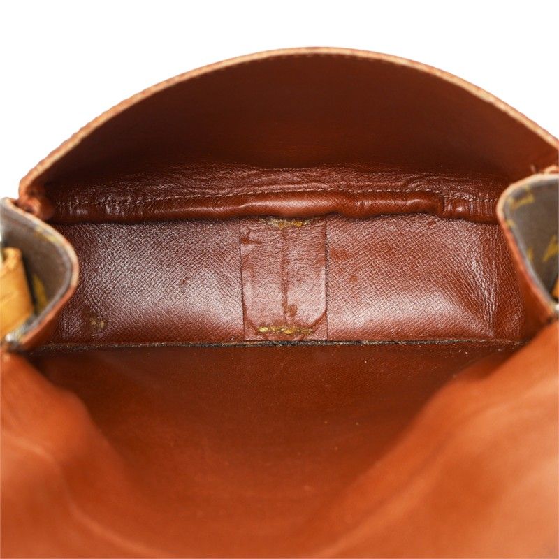 Louis Vuitton Monogram Mini Cartouchiere Crossbody Shoulder Bag Brown Leather — view 8