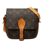 Louis Vuitton Monogram Mini Cartouchiere Crossbody Shoulder Bag Brown Leather