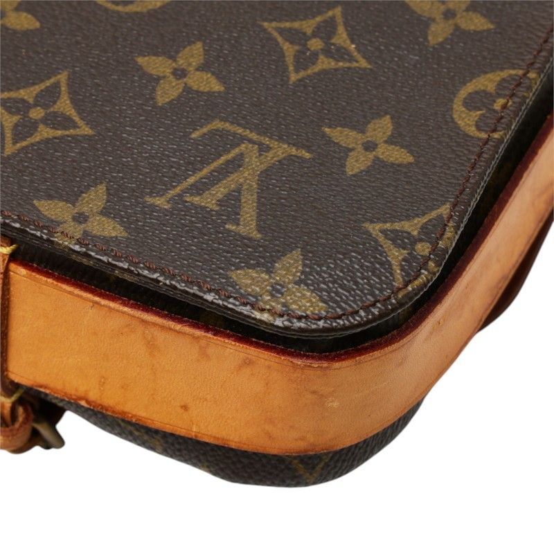 Louis Vuitton Monogram Mini Cartouchiere Crossbody Shoulder Bag Brown Leather — view 6