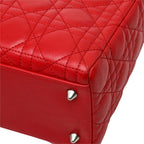 Dior Cannage Lady Dior 2-Way Shoulder Bag Red Leather — view 4