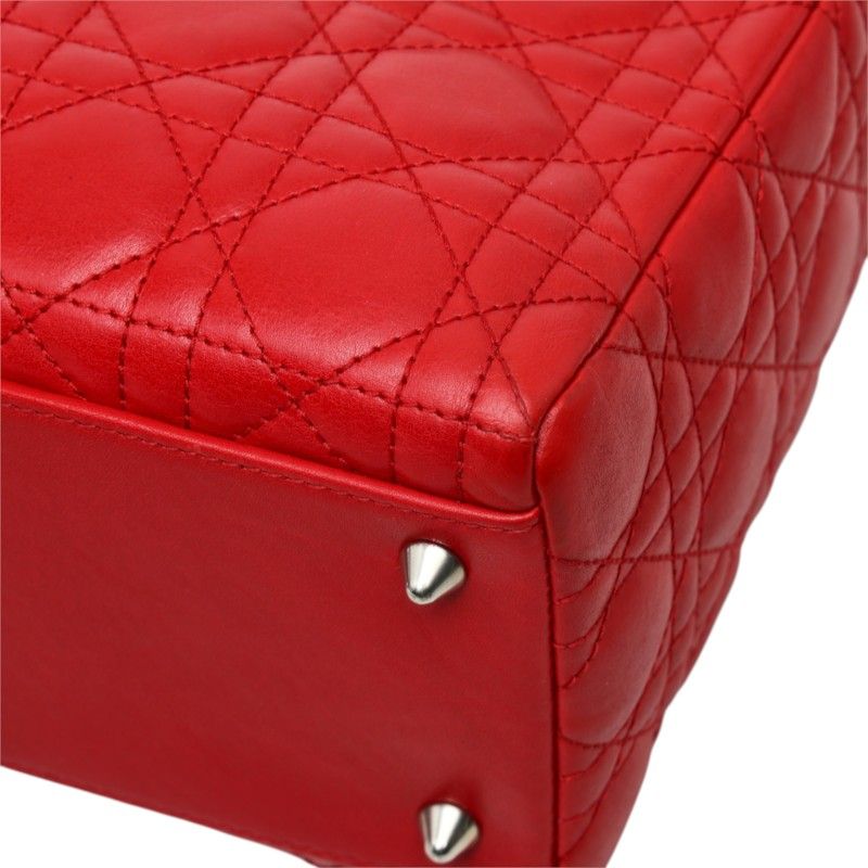 Dior Cannage Lady Dior 2-Way Shoulder Bag Red Leather — view 4