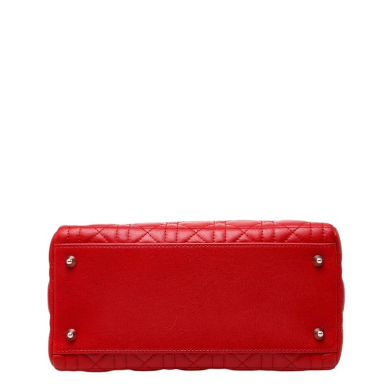 Dior Cannage Lady Dior 2-Way Shoulder Bag Red Leather — view 3