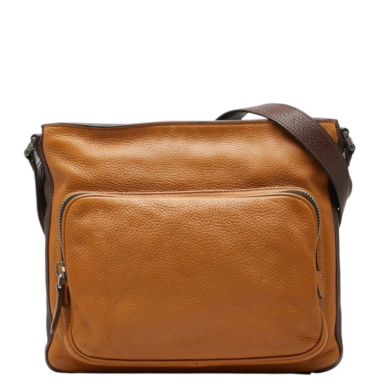 Prada Crossbody Shoulder Bag Brown Camel Leather