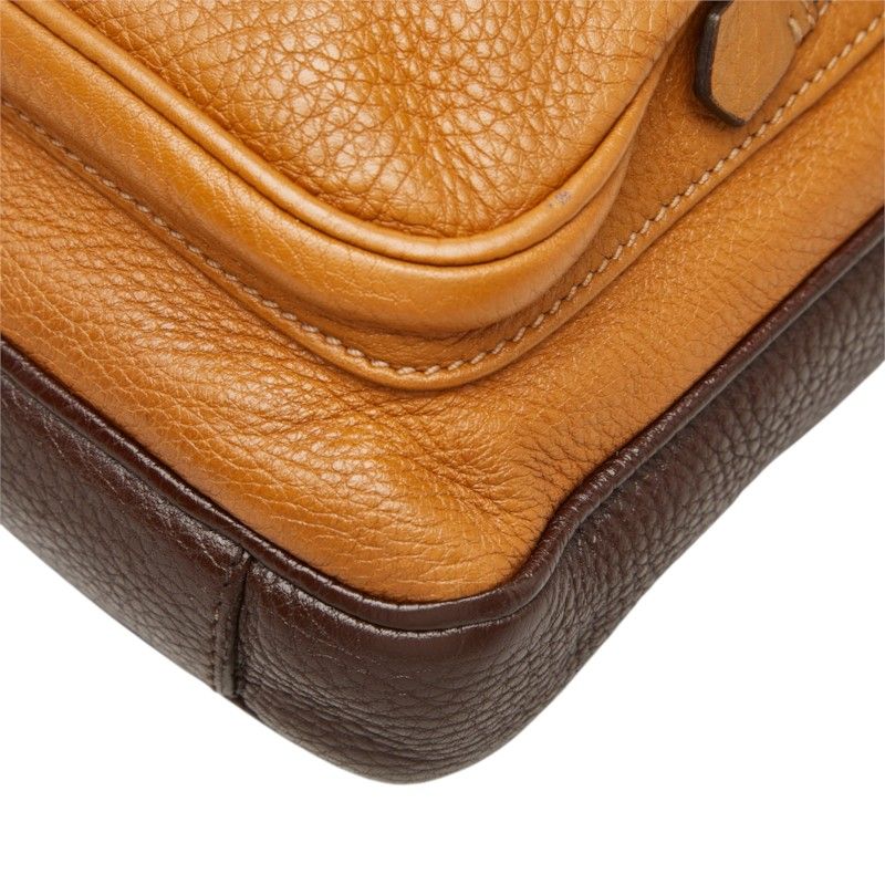 Prada Crossbody Shoulder Bag Brown Camel Leather — view 4