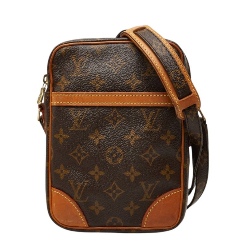 Louis Vuitton Monogram Danube Crossbody Shoulder Bag Brown Leather