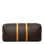 Louis Vuitton Monogram Keepall Bandouliere 55 Boston Bag 2-Way Brown Leather — view 3