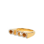 Gucci Logo Ring S Gold Plated Rhinestone — view 2