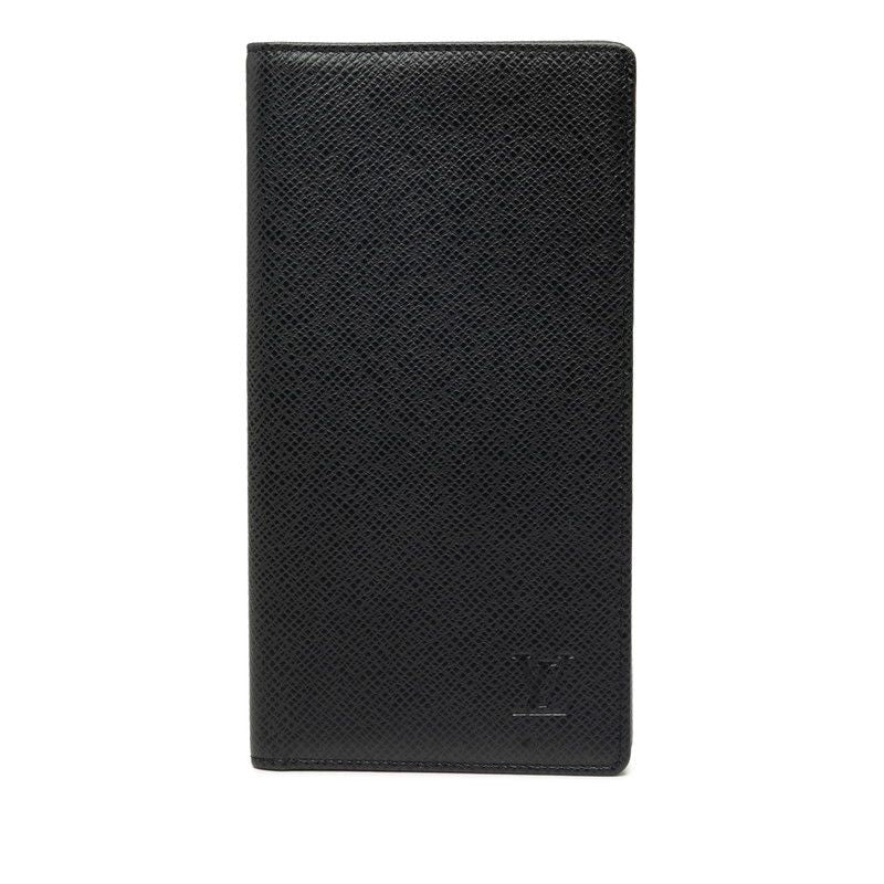 Louis Vuitton Taiga Porte Valeurs Cartes Credit Bifold Wallet Billfold Black