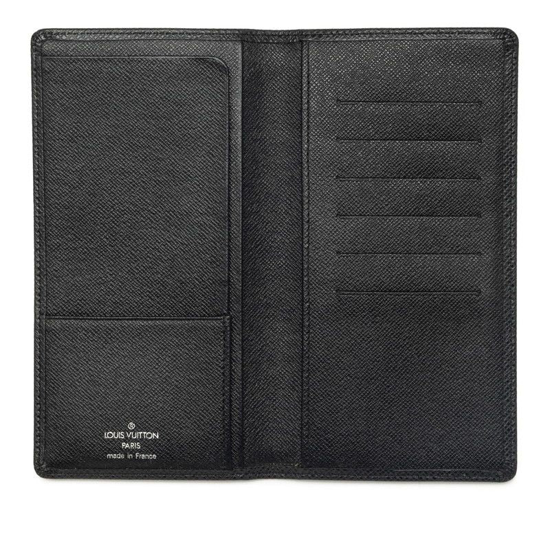 Louis Vuitton Taiga Porte Valeurs Cartes Credit Bifold Wallet Billfold Black — view 4
