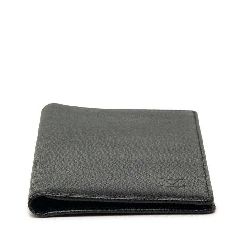 Louis Vuitton Taiga Porte Valeurs Cartes Credit Bifold Wallet Billfold Black — view 3