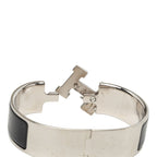 Hermes Clic Clac H PM Bracelet Bangle Silver Black Metal — view 4