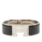 Hermes Clic Clac H PM Bracelet Bangle Silver Black Metal