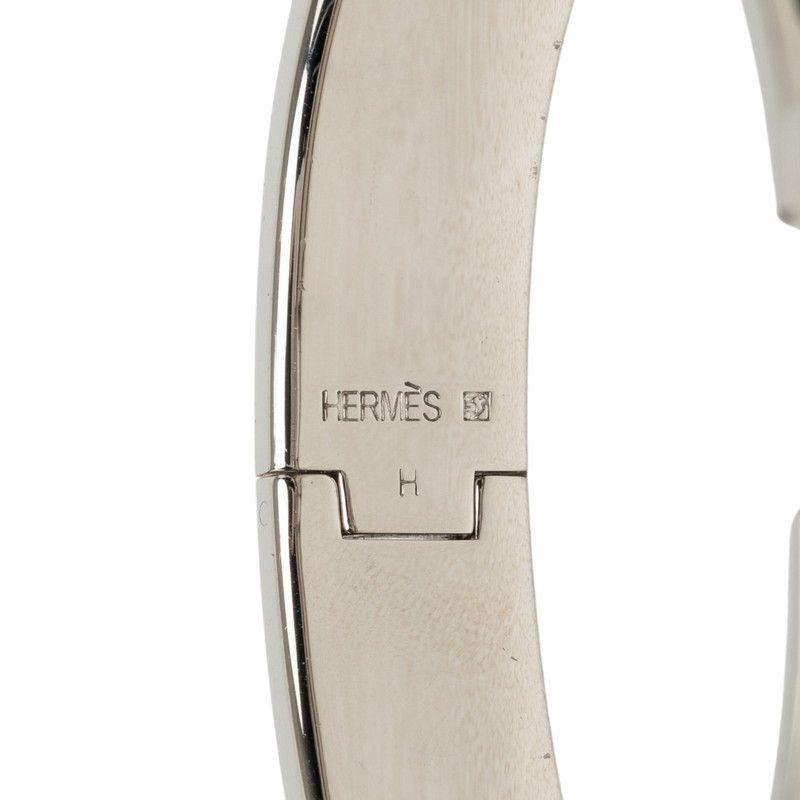 Hermes Clic H PM Bracelet Bangle Silver Black Metal Enamel — view 5