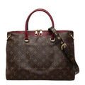 Louis Vuitton Monogram Pallas 2-Way Shoulder Bag Brown Raisin Purple Leather