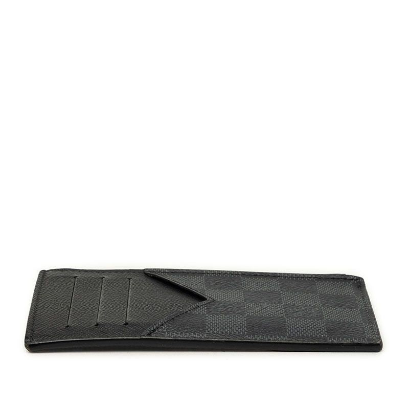 Louis Vuitton Damier Graphite Coin Card Holder Purse Case Fragment Black Leather — view 3
