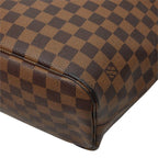 Louis Vuitton Damier Neverfull MM Tote Shoulder Bag Brown Leather — view 6