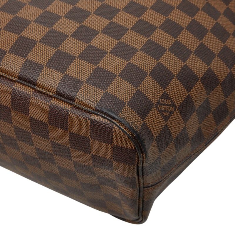 Louis Vuitton Damier Neverfull MM Tote Shoulder Bag Brown Leather — view 6