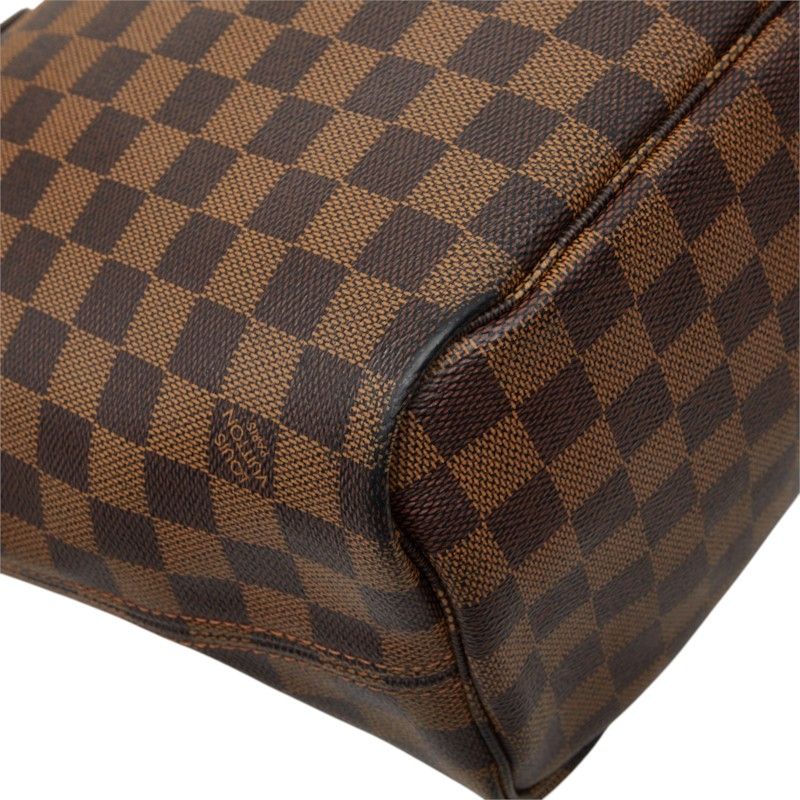 Louis Vuitton Damier Neverfull MM Tote Shoulder Bag Brown Leather — view 7