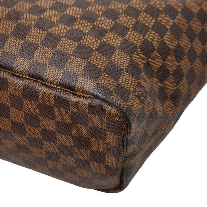 Louis Vuitton Damier Neverfull MM Tote Shoulder Bag Brown Leather — view 4