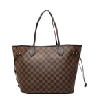 Louis Vuitton Damier Neverfull MM Tote Shoulder Bag Brown Leather