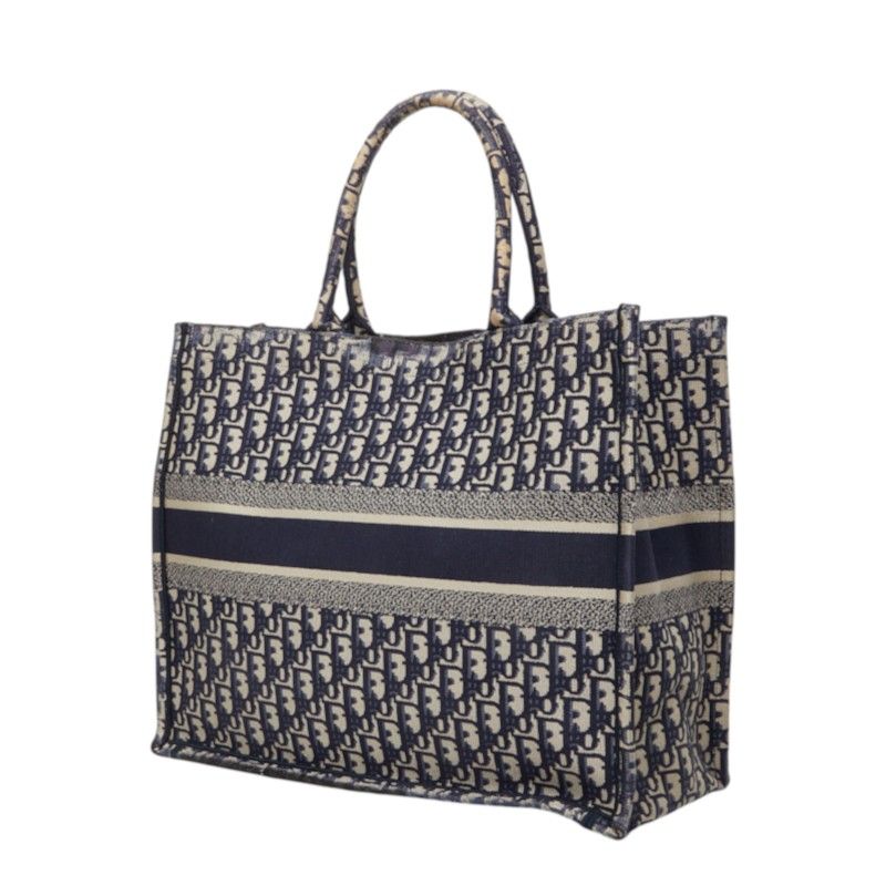 Dior Oblique Book Tote Bag Navy Canvas — view 2