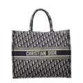 Dior Oblique Book Tote Bag Navy Canvas
