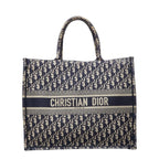 Dior Oblique Book Tote Bag Navy Canvas