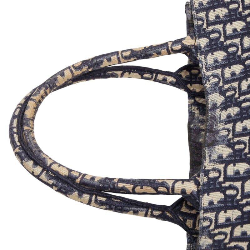 Dior Oblique Book Tote Bag Navy Canvas — view 8