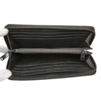 Saint Laurent YSL Logo Embossed Cassandra Round Zip Wallet Black Leather — view 6