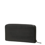 Saint Laurent YSL Logo Embossed Cassandra Round Zip Wallet Black Leather — view 2