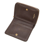 Saint Laurent YSL Logo Cassandra Compact Wallet Bifold Brown Black Leather — view 6