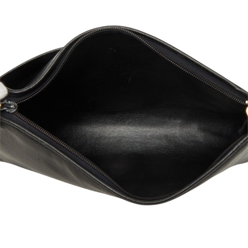 Dior CD Logo Bag Handbag Black Leather — view 6