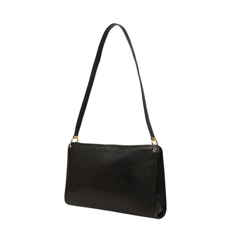 Dior CD Logo Bag Handbag Black Leather — view 2