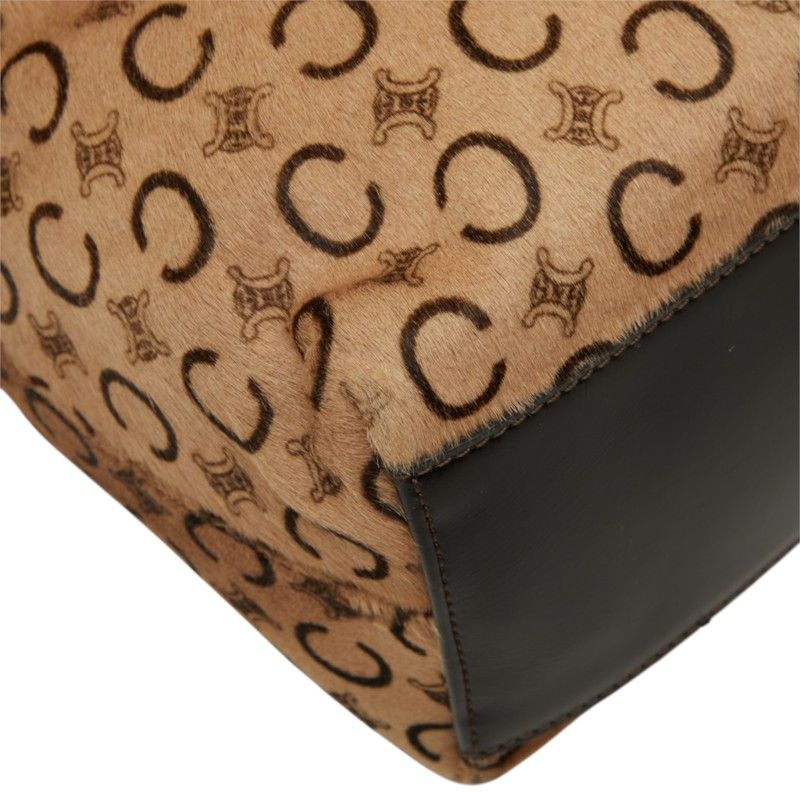Celine C Macadam Shoulder Bag Beige Calf Hair — view 7