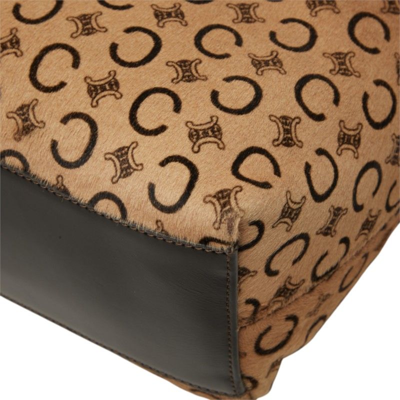 Celine C Macadam Shoulder Bag Beige Calf Hair — view 4